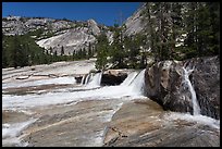 Cascade, Upper Merced River Canyon. Yosemite National Park, California, USA. (color)