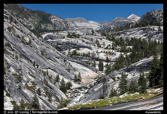 Upper Merced River Canyon view, afternoon. Yosemite National Park, California, USA.