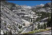 Upper Merced River Canyon view, afternoon. Yosemite National Park, California, USA.