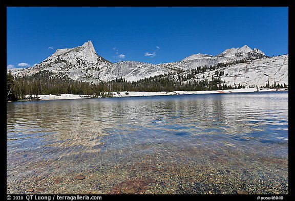 Lower Cathedral Lake and Cathedral range. Yosemite National Park (color)