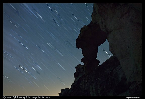 Indian Arch and stars. Yosemite National Park (color)