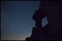 Indian Arch and star trails. Yosemite National Park, California, USA. (color)