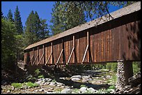 Covered bridge, Wawona historical village. Yosemite National Park, California, USA. (color)