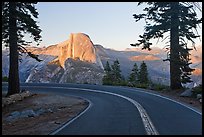 Road and Half-Dome. Yosemite National Park, California, USA. (color)