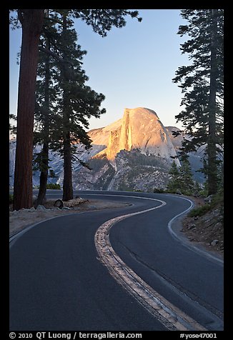 Half-Dome and Glacier Point Road. Yosemite National Park (color)