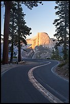 Half-Dome and Glacier Point Road. Yosemite National Park, California, USA.