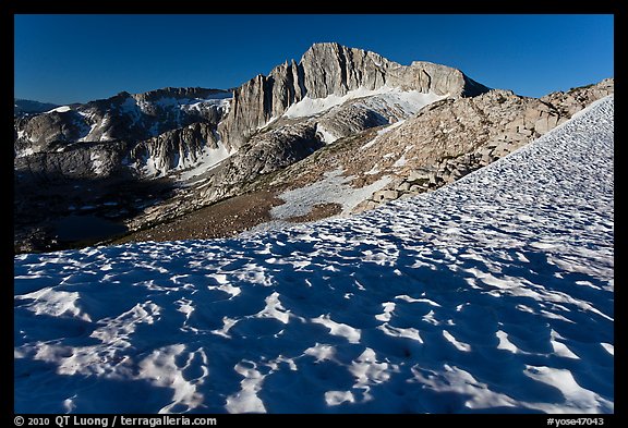 Snow field and North Peak, morning. Yosemite National Park (color)