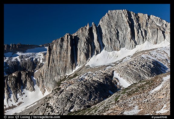 Craggy face of North Peak mountain. Yosemite National Park, California, USA.