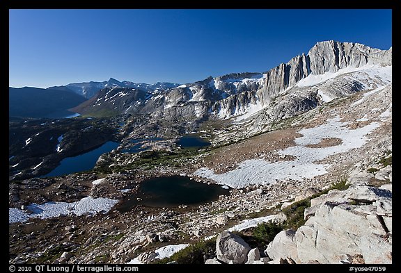 Twenty Lakes Basin and North Peak. Yosemite National Park (color)