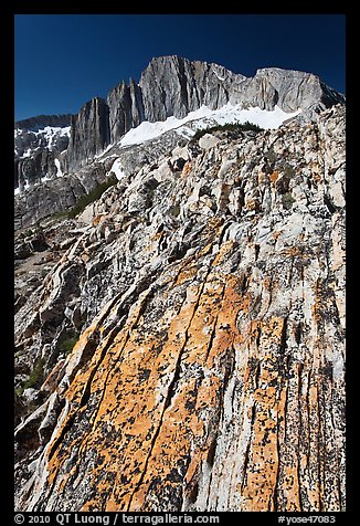 Colorful rock and North Peak. Yosemite National Park, California, USA.