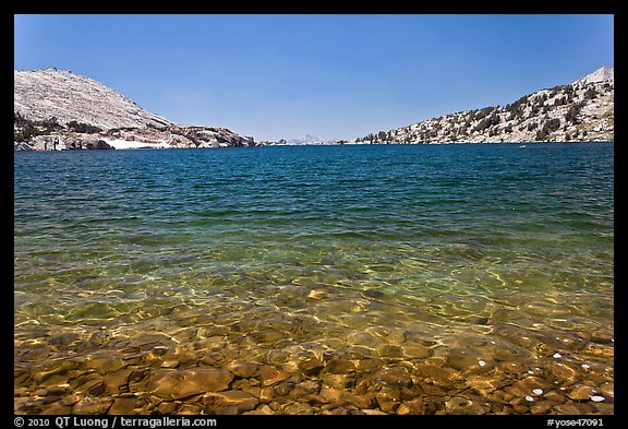 Rocks underneath water, McCabe Pass. Yosemite National Park, California, USA.