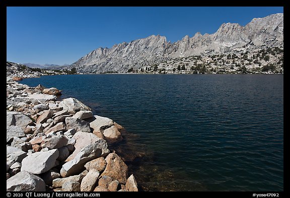 Shepherd Crest and Upper McCabe Lake shore. Yosemite National Park, California, USA.