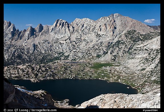 Shepherd Crest and Upper McCabe Lake from above. Yosemite National Park, California, USA.