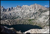 Shepherd Crest and Upper McCabe Lake from above. Yosemite National Park, California, USA.