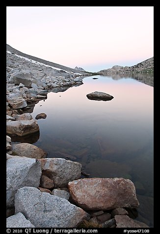 Alpine lake at dawn. Yosemite National Park (color)