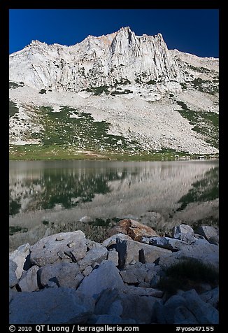 Craggy Peak and Sierra lake. Yosemite National Park, California, USA.