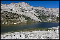 Family backpacking in Sierra Nevada mountains. Yosemite National Park ( color)