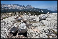 Boulders, slabs, and Ragged Peak. Yosemite National Park, California, USA. (color)