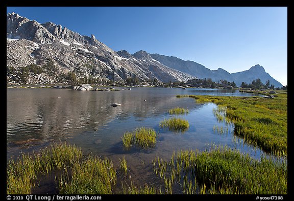 Upper Young Lake and Ragged Peak range. Yosemite National Park, California, USA.