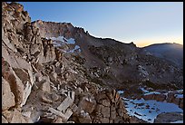 East amphitheater of Mount Conness at dawn. Yosemite National Park, California, USA. (color)