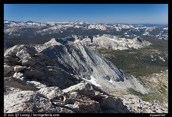 View from the top of Mount Conness. Yosemite National Park, California, USA.