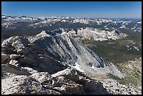 View from the top of Mount Conness. Yosemite National Park, California, USA. (color)