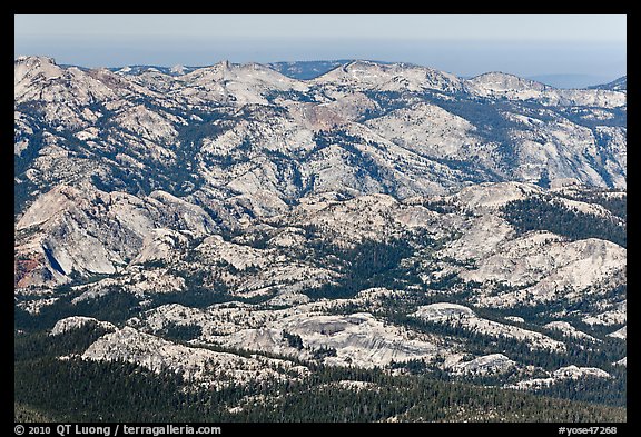 Sculpture granited formations in the distance. Yosemite National Park, California, USA.