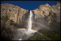 Bridalveil Fall with double rainbow. Yosemite National Park, California, USA. (color)