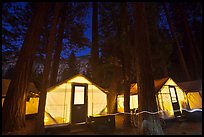 Curry Village tents by night. Yosemite National Park, California, USA. (color)