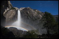 Double moonbow, Yosemite Falls. Yosemite National Park, California, USA.