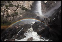 Afternoon rainbow, Bridalveil Fall. Yosemite National Park, California, USA. (color)