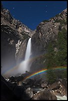 Space rainbow, Lower Yosemite Fall. Yosemite National Park, California, USA. (color)