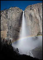 Space rainbow in Upper Yosemite Fall spray. Yosemite National Park, California, USA. (color)