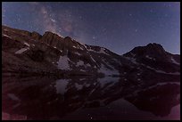 Upper McCabe Lake at night. Yosemite National Park, California, USA.