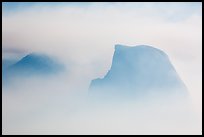 Half-Dome and Clouds Rest in smoke cloud. Yosemite National Park ( color)