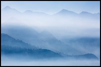 Clark Range ridges with smoke. Yosemite National Park ( color)