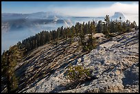 Smoke-filled valley and Half-Dome from Sentinel Dome. Yosemite National Park ( color)