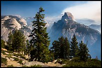 Half Dome from Glacier Point, smoke clearing. Yosemite National Park ( color)