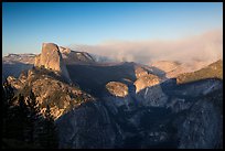 Half-Dome and forest fire from Washburn Point, late afternoon. Yosemite National Park ( color)