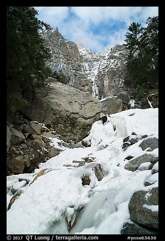Sentinel Creek in winter. Yosemite National Park (color)