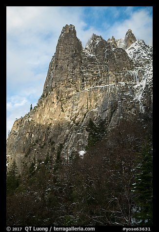West face of Sentinel Rock from base. Yosemite National Park (color)