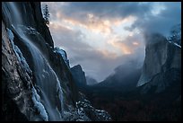 Seasonal waterfall, Yosemite Valley, El Capitan. Yosemite National Park ( color)