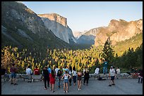 Tourists at Tunnel View. Yosemite National Park ( color)
