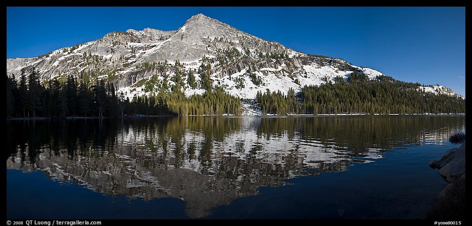Tenaya Lake and snow covered peaks. Yosemite National Park (color)