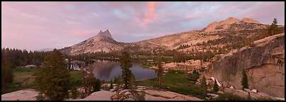 Upper Cathedral Lake, sunset. Yosemite National Park, California, USA.