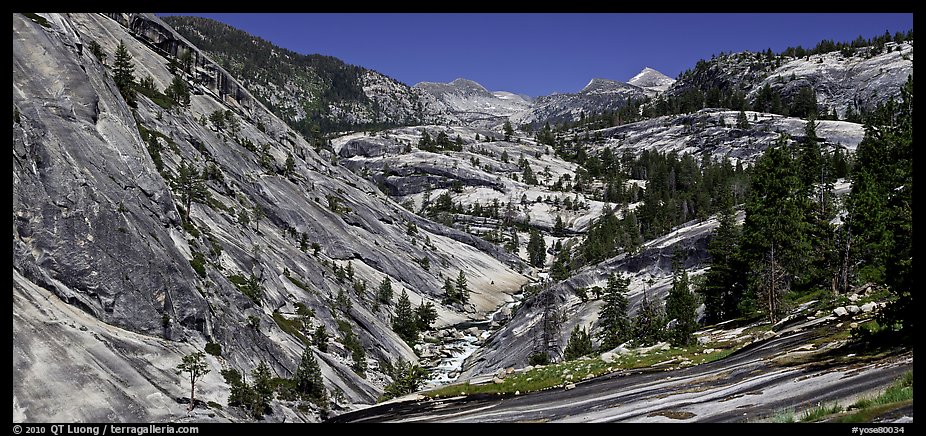 Smooth granite scenery in the Upper Merced River Canyon. Yosemite National Park (color)