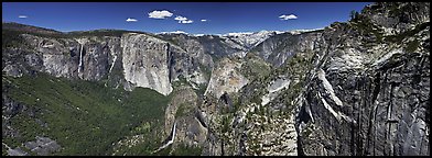View of West Yosemite Valley. Yosemite National Park (Panoramic color)