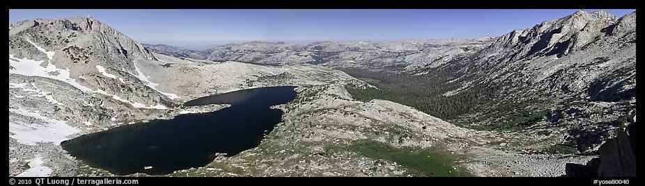 Lake valley from McCabbe Pass. Yosemite National Park, California, USA.