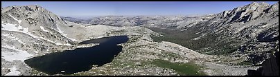 Lake valley from McCabbe Pass. Yosemite National Park, California, USA.