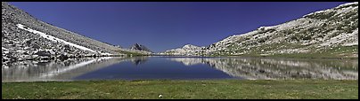 Wide view of alpine lake. Yosemite National Park (Panoramic color)